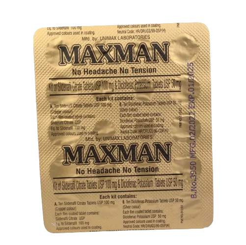 Maxman Tablets Silden@fl 100mg with Diclofenac Potassium 50mg
