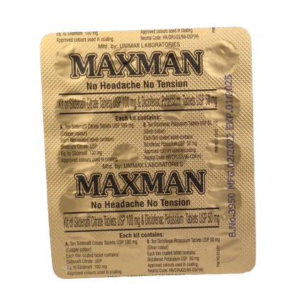 Maxman Tablets Silden@fl 100mg with Diclofenac Potassium 50mg